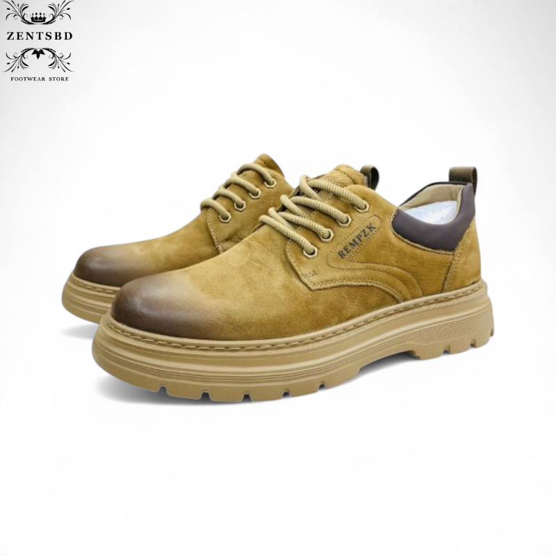 Men’s Tan Casual Lace-Up Shoes with Chunky Sole