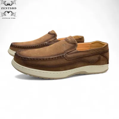 Men’s Premium Brown Leather Slip-On casual shoes