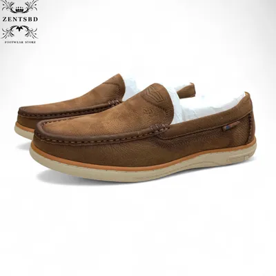 Men’s Premium Brown Leather Slip-On Loafers