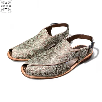 Pure leather crafted Kabuli sandals