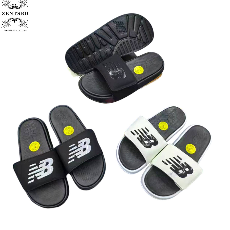 NB Style Comfort Slide Sandals for Men (Black & White)