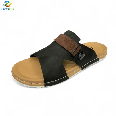 Black & Tan Buckle Comfort soft Sandal