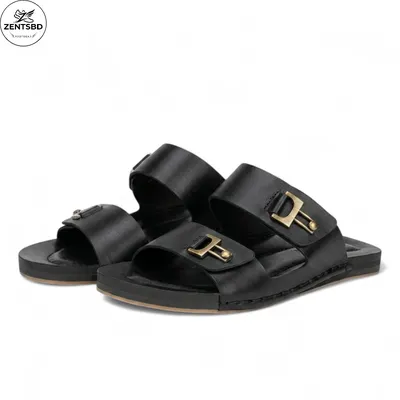Pure leather slides 