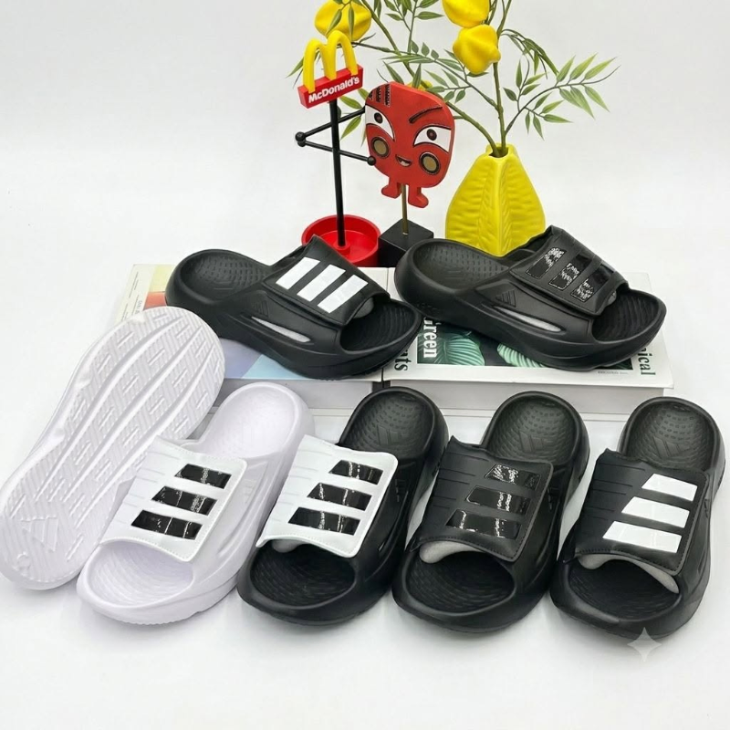 Premium Three-Stripe Comfort Slides