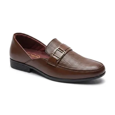 Pure Leather Buckle Loafers for Men