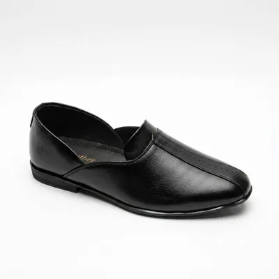 Premium Black Leather Buckle Loafers for Men