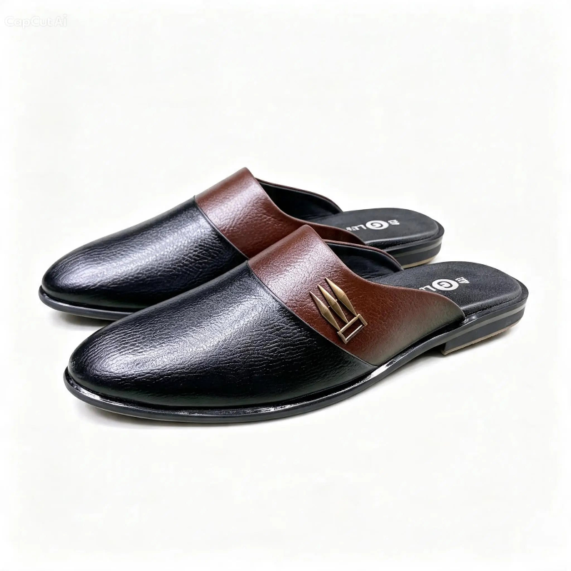 Pure Leather Slip-On Mules