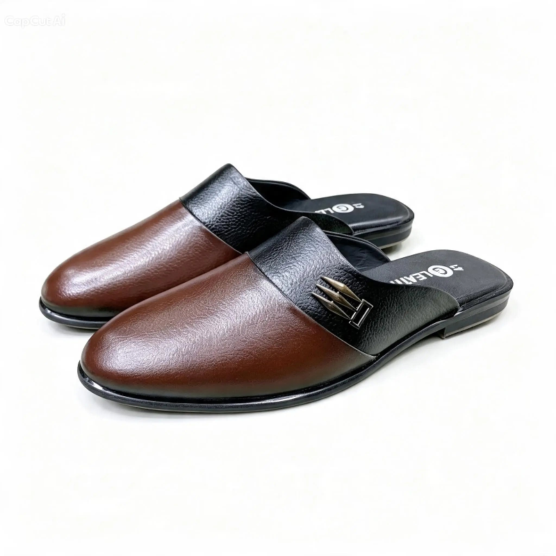 Pure Leather Slip-On Mules