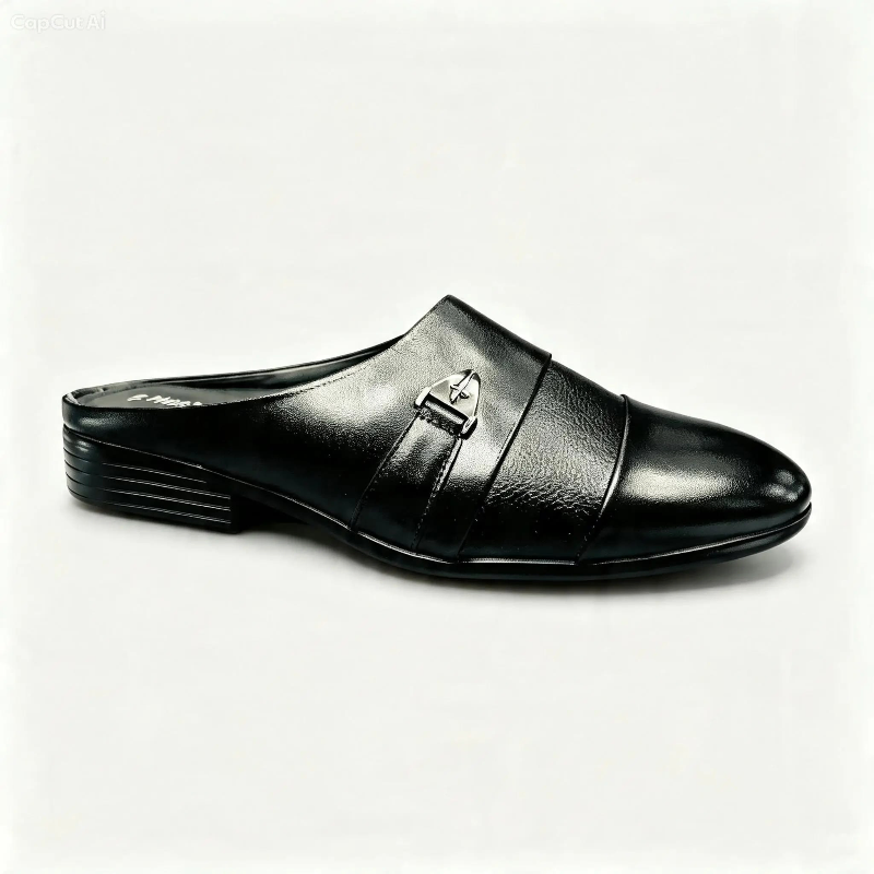 Genuine  Leather Slip-On Mules