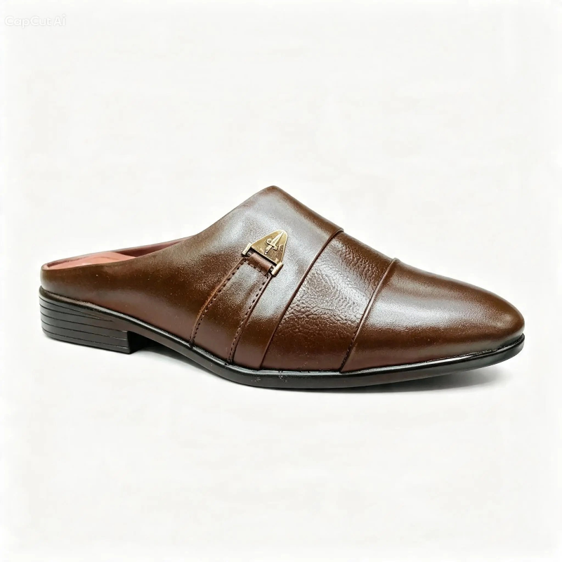 Genuine  Leather Slip-On Mules