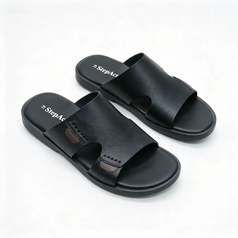 Casual Leather Slide Sandals for Men