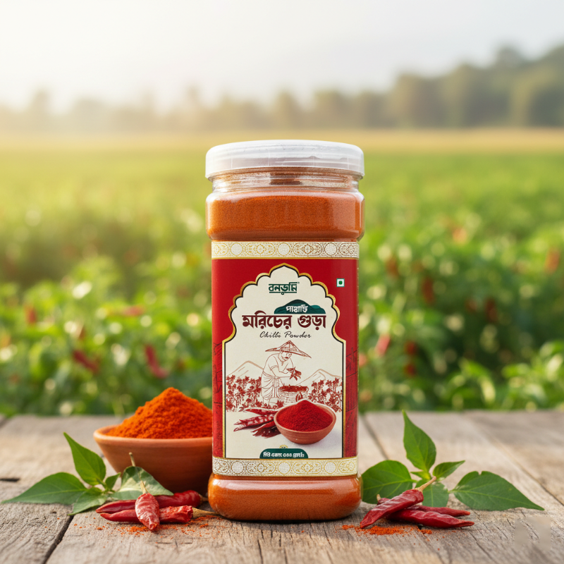 বনভূমি পাহাড়ি মরিচের গুঁড়া (ঝাল) (Pahari Moricher Gura)