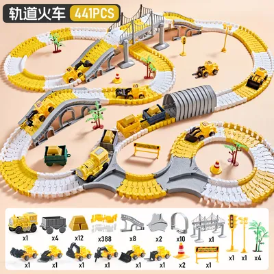 Children's Electric Plastic Track Toy Versatile DIY Assembly Educational Track Set