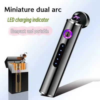 Cylindrical Mini Rechargeable Double Arc USB Lighter