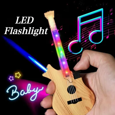  Creative Music Guitar LED Flashlight Refillable