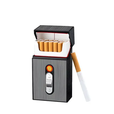 USB Charging Lighter 20 Pack Waterproof Portable Smoking Case