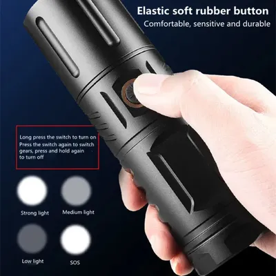 High Power Flashlight with Rechargeable Powerbank