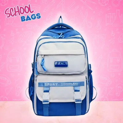 Academy Style School Bag School Backpack (Blue)