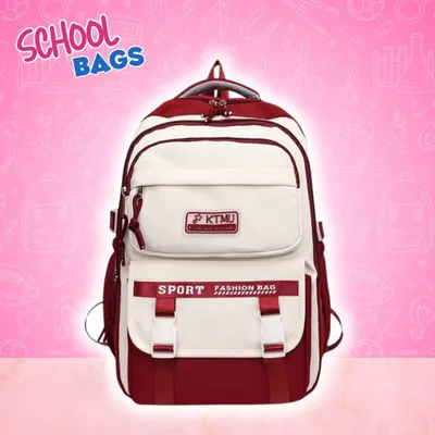 Academy Style School Bag School Backpack (Red)