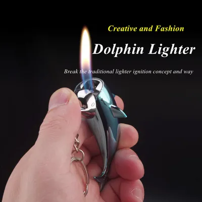 Dolphin Metal  Keychain Gas Lighter