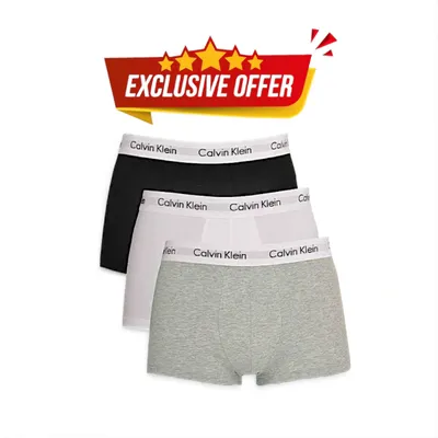 Calvin Klein Mens 3 Pack Low Rise Trunk Boxer