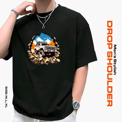 Men's Stylish Drop Shoulder- Black