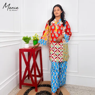 Floral Fusion // Soft Thai Silk Fabric // Co Ord’s 2PCS Set