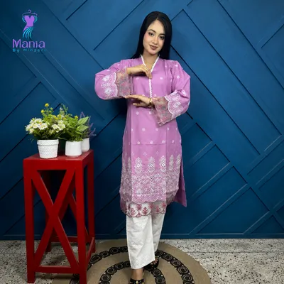 Rose Petal // Chikenkari Work Embroidery Work Cotton Fabric // Co-Ord’s 2PCS Set