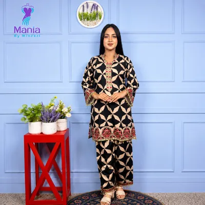 Black Durora // Soft Thai Silk Fabric // Co Ord’s 2PCS Set