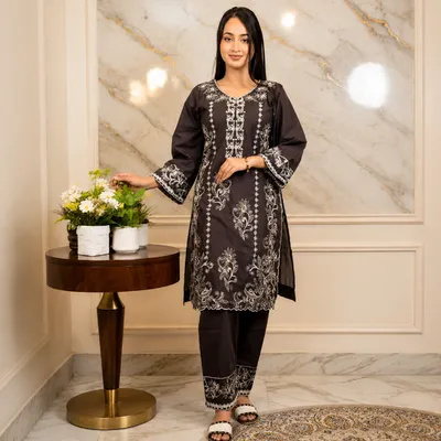 Imperial Mix // Premium Embroidery Work Cotton Fabric // Co-Ord’s 2PCS Set