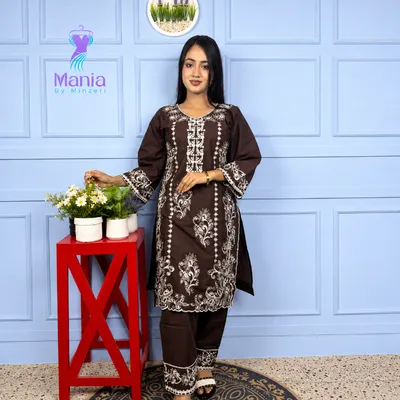 Imperial Mix // Premium Embroidery Work Cotton Fabric // Co-Ord’s 2PCS Set