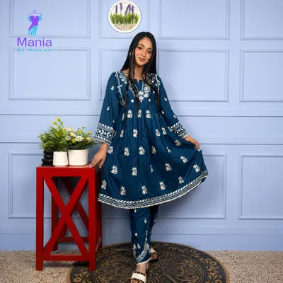 Midnight Blue // Round Frock Cotton Fabric // Co-Ord’s 2PCS Set