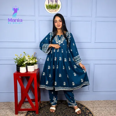Midnight Blue // Round Frock Cotton Fabric // Co-Ord’s 2PCS Set