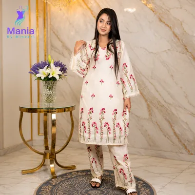 Vanilla Royale// Premium Embroidery Work Cotton Fabric // Co-Ord’s 2PCS Set