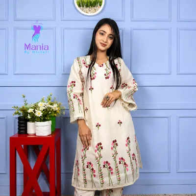 Vanilla Royale// Premium Embroidery Work Cotton Fabric // Co-Ord’s 2PCS Set
