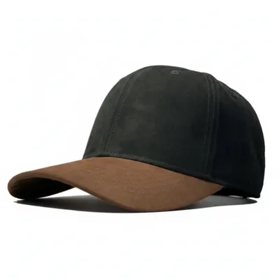 Premium Suede Baseball Cap – Black & Tan Two-Tone Limited Edition