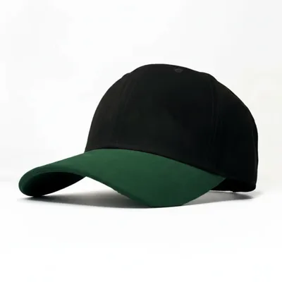 Premium Green & Black Two-Tone Faux Suede Baseball Cap – Limited Edition