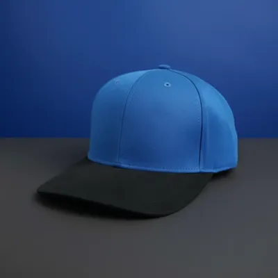 Premium Blue & Black Baseball Cap with Faux Suede Peak – Exclusive Edition