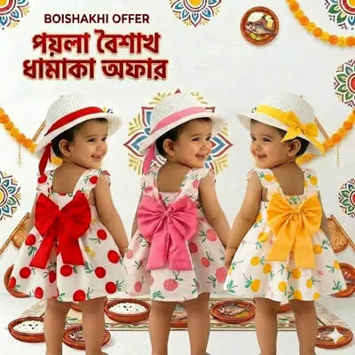 Fruit print cotton dress with matching sun hat 