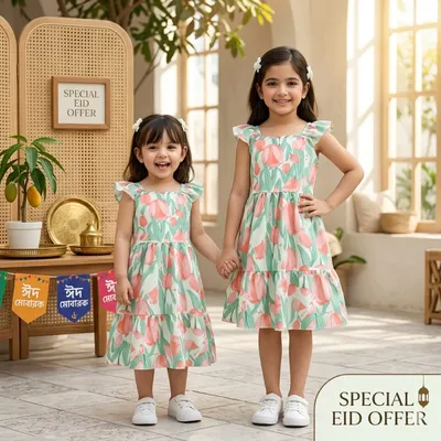 Elegant Floral Cotton Dress