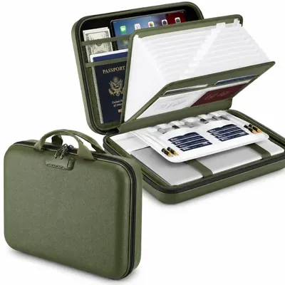 Fireproof File Organizer with Lock Black
