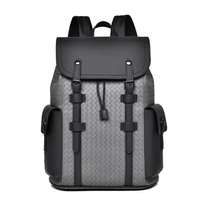 WEPOWER Textured Polyester Men's Business Travel Student BackpackLightweight Large-Capacity Backpack
