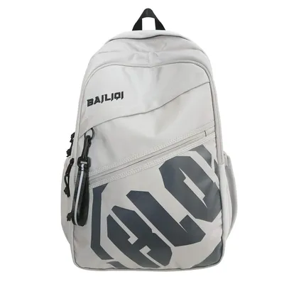 BAILIQI textile backpack in beige and blue