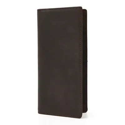 Genuine Crazy Horse Leather Long Wallet – Top-Grain Cowhide Retro Clutch Wallet