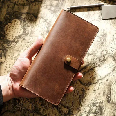 Genuine Top-Grain Cowhide Retro Long Wallet