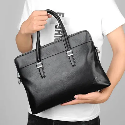 High-End Genuine Leather Shoulder Bag for Men – Business Laptop Messenger Bag for Office & Travel