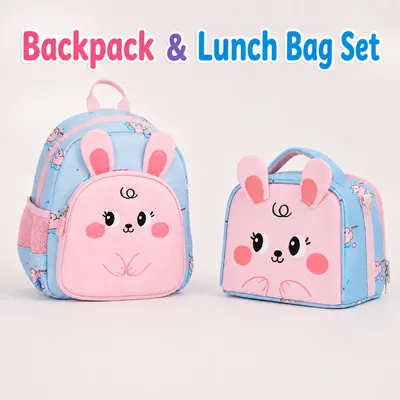 Kids Fashion Backpack Lunch Bag Set 3-6 Years Old Toddler Boys Girls