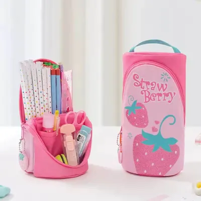 Oxford Cloth Zipper Pencil Bag for Students Large Capacity Cute Design for Boys & Girls Ages 5-12 School & Office Use