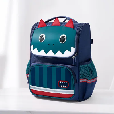Cartoon Dinosaur Pattern Oxford Cloth School Backpack Zipper
