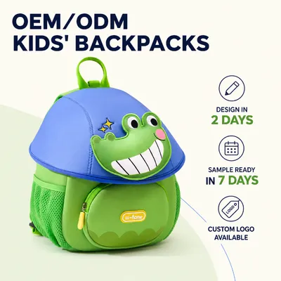 OEM ODM Customized Logo Factory Direct Sales Crocodile Children's Backpack